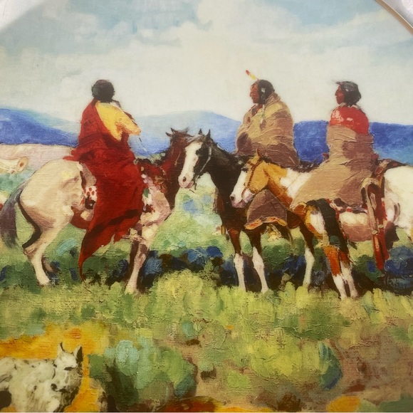 BNSF Railway Collector Plate, 2008 Safety Award "ALONG THE OLD TRAIL" Indian - Picture 2 of 5